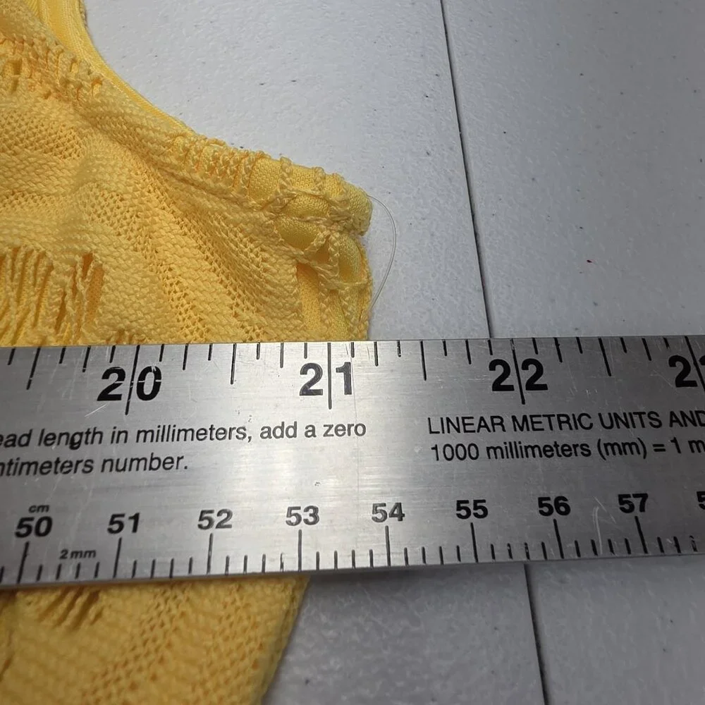 London Style Collection Dress Womens 16W Yellow Lace Fit & Flare Belted Keyhole - Picture 11 of 12